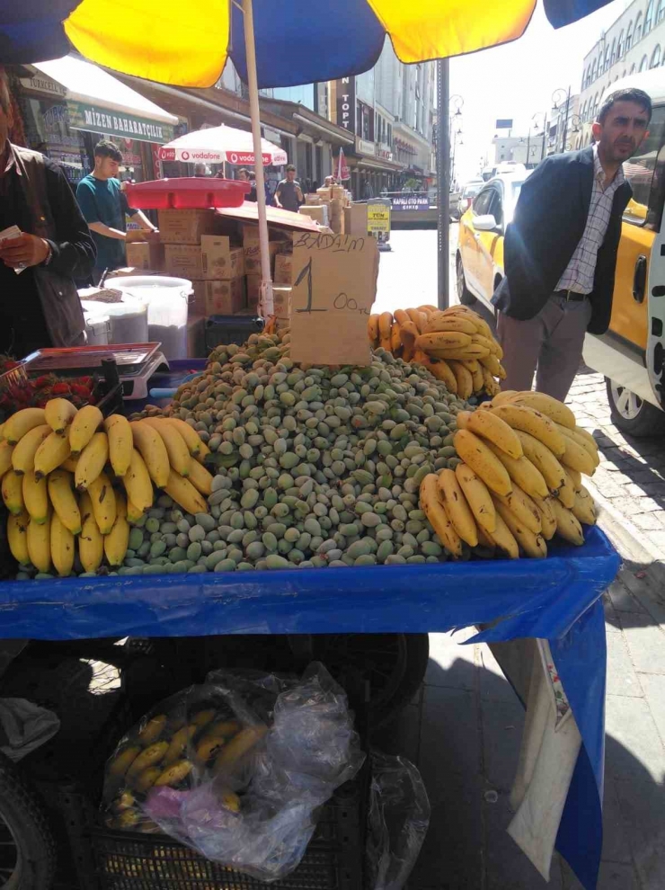 Diyarbakır’da Tezgaha Çıkartılan Çağla 100 Liradan Satılıyor