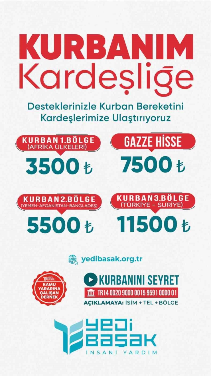 Yedi Başak 2024 Kurban Kampanyası İle Kardeşlik Köprüsü Kuruyor