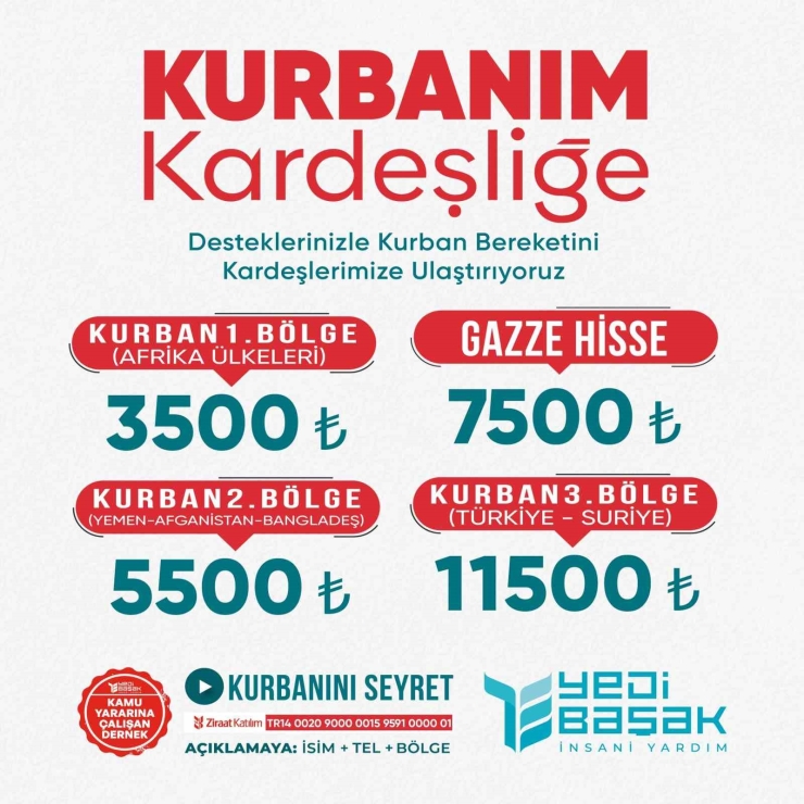 Yedi Başak 2024 Kurban Kampanyası İle Kardeşlik Köprüsü Kuruyor