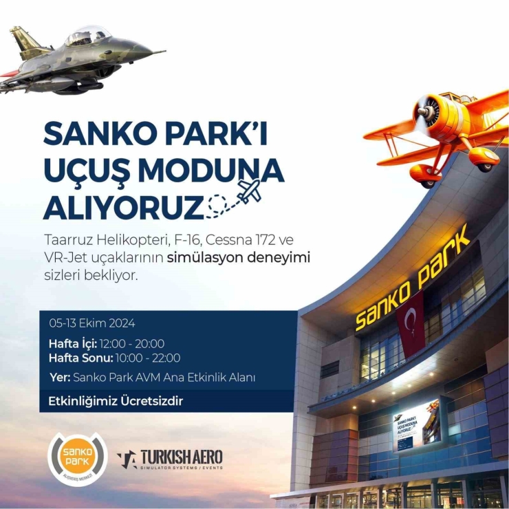 Sanko Park’ta Uçak Simülasyonlarıyla Pilotluk Hayali Deneyimleniyor