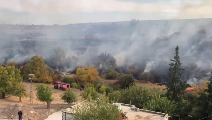 Anız Yangını Bahçelere Sıçradı