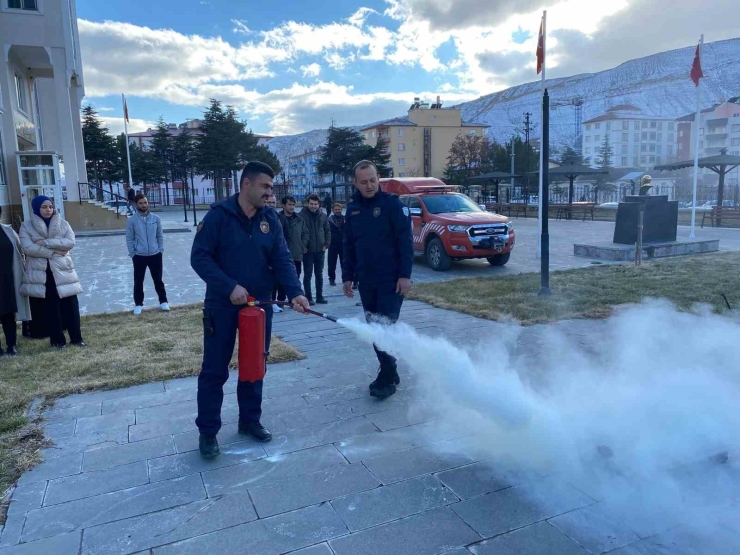 Darende’de Yangın Söndürme Tatbikatı