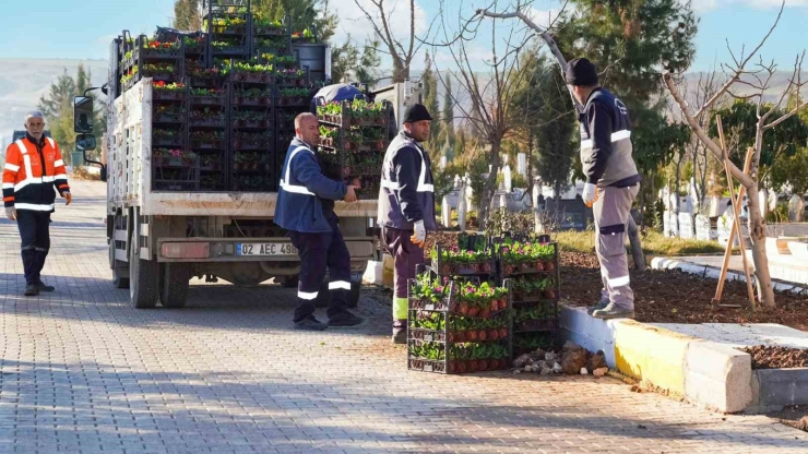 Adıyaman’da Mezarlıkta Bakım Çalışması Yapılıyor