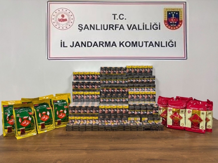 Şanlıurfa’da Kaçak Çay Ve Sigara Ele Geçirildi