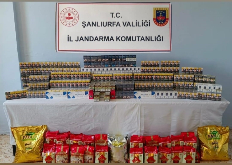 Şanlıurfa’da Kaçak Çay Ve Sigara Ele Geçirildi