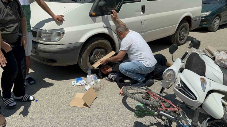 Bisiklet İle Motosiklet Çarpıştı: 1 Yaralı