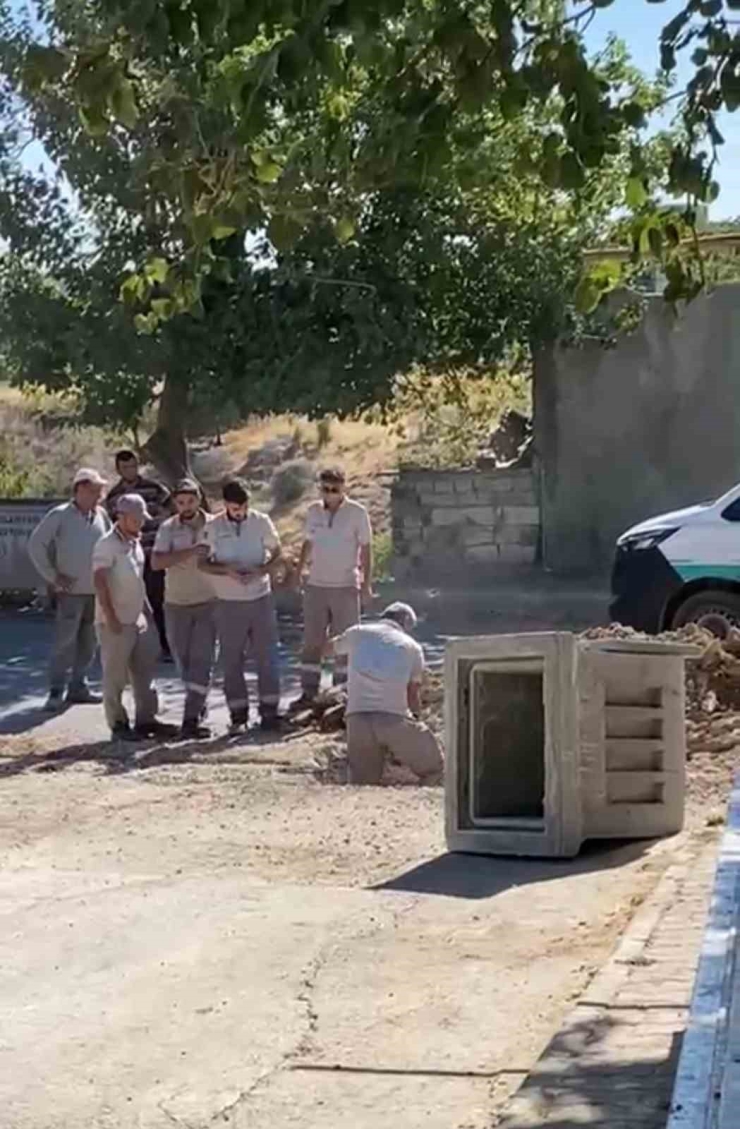 Doğalgaz Borusu Zarar Gördü, Korku Dolu Anlar Yaşandı