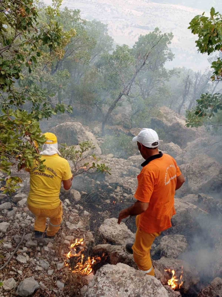 Diyarbakır’da Orman Yangınına Helikopter Destekli Müdahale Sürüyor