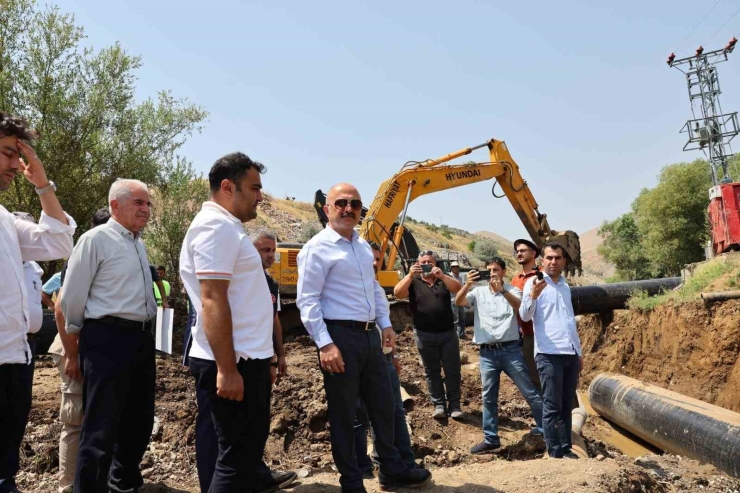 Vali Varol, Havşeri İsale Hattı’nda İncelemelerde Bulundu