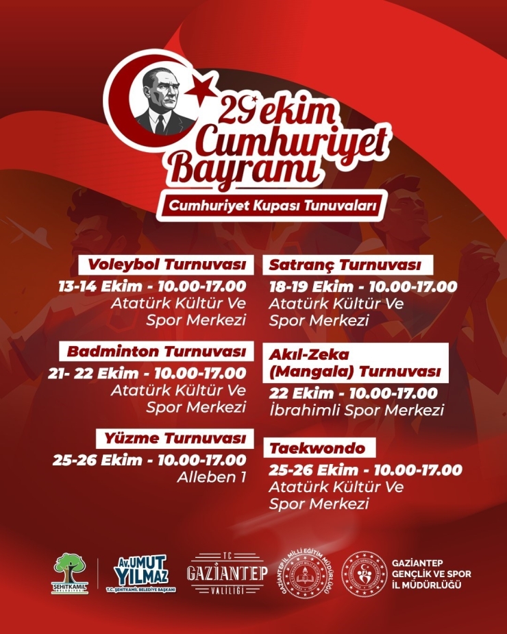 Şehitkamil’de 29 Ekim Cumhuriyet Bayramı Coşkusu Sporla Başlıyor