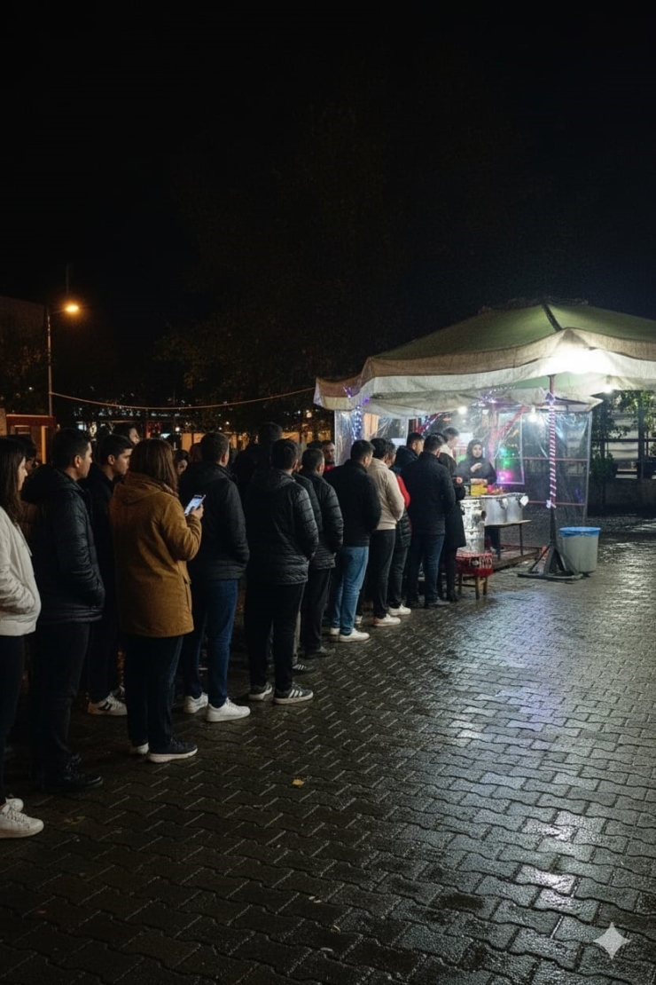 Glikoz Şurubu Kullanmadan Halka Tatlısı Yapıyor, Kuyruk Caddelere Taşıyor