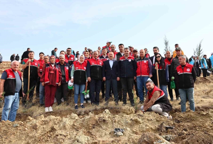 Adıyaman’da 10 Bin 500 Fidan Toprakla Buluştu