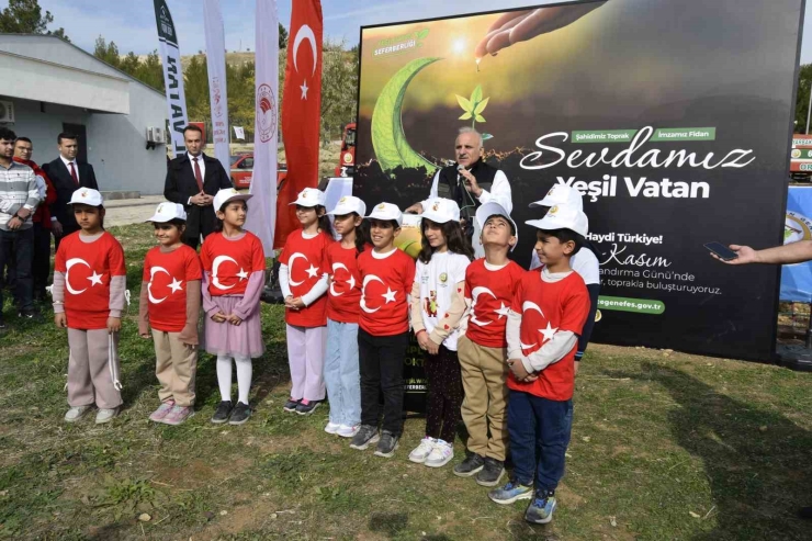Dicle Gençlik Kampında Milli Ağaçlandırma Gününde Toplu Fidan Dikimi Yapıldı