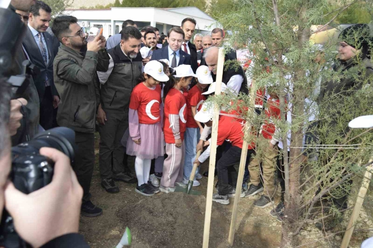 Dicle Gençlik Kampında Milli Ağaçlandırma Gününde Toplu Fidan Dikimi Yapıldı