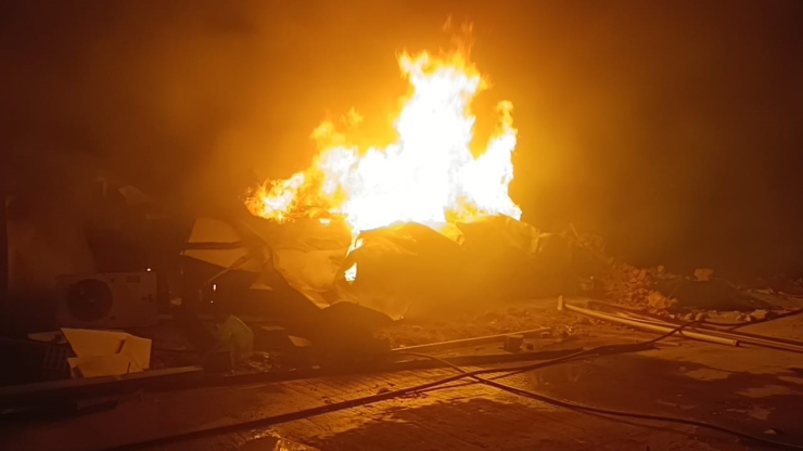 Malatya’da Şantiyede Yangın