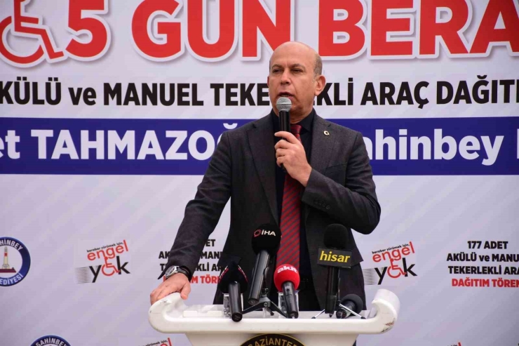 Şahinbey Belediyesi’nden 177 Engelliye Akülü Ve Manuel Tekerlekli Sandalye