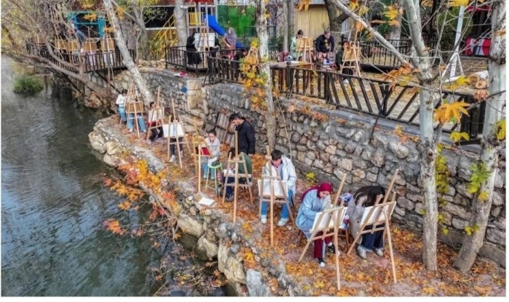 Çermik’te Öğrenciler Tarihi Ve Doğayı Tuvale Taşıyor