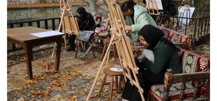 Çermik’te Öğrenciler Tarihi Ve Doğayı Tuvale Taşıyor