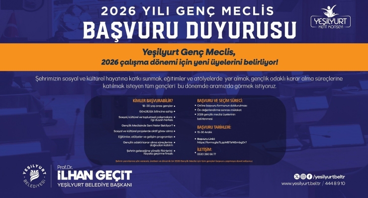 Yeşilyurt Genç Meclis 2026 Çalışma Dönemi İçin Yeni Üyelerini Arıyor
