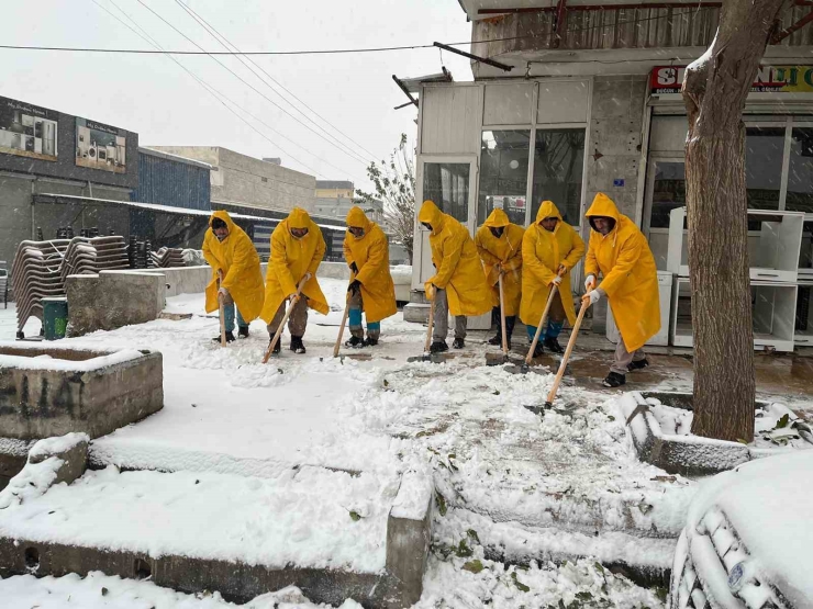 Haliliye Belediyesi Ekipleri Kar Mesaisinde