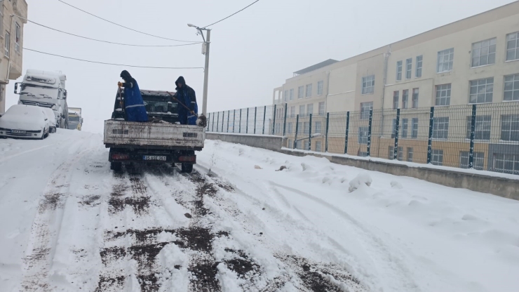 Eyyübiye Belediyesi Ekiplerinin Karla Mücadelesi Sürüyor