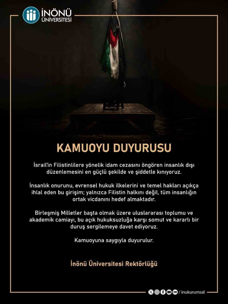 Malatya’da İki Üniversiteden İsrail Parlamentosu’nun Düzenlemesine Tepki