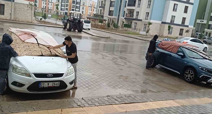 Araban’da Etkili Olan Dolu Yağışı Korkuttu
